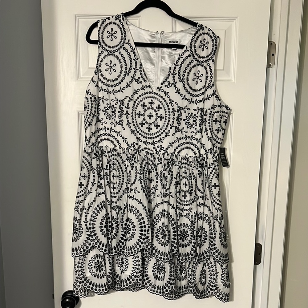 Express Black and White Mini Dress
